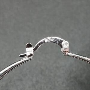 925 Silver Hoop Earrings Large 2 in. Geometric 80s 90s Vintage Fashion Gift NEW!